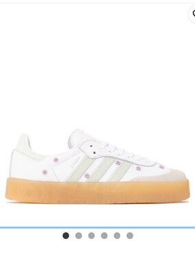 Womens adidas Sambae Athletic Shoe - White / Linen Green / Gum